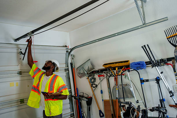Professional Garage Door Panel Replacement technician working in Roseville, MN